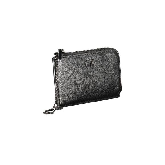 Calvin Klein Pebbled Leather Keychain Wallet Women Black Wallets & Pouches - Picture 3 of 3